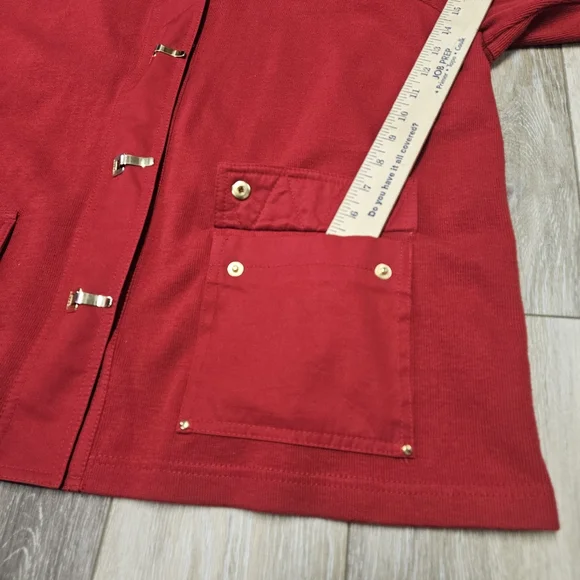 Lauren Ralph Lauren Vintage Sweater Jacket Blazer Women's 2X Plus Red Gold - Picture 7 of 7